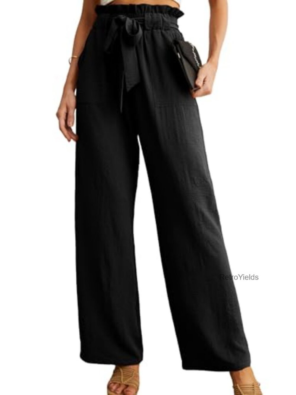 High Waist Palazzo Pants Wide Leg Trousers with Pockets